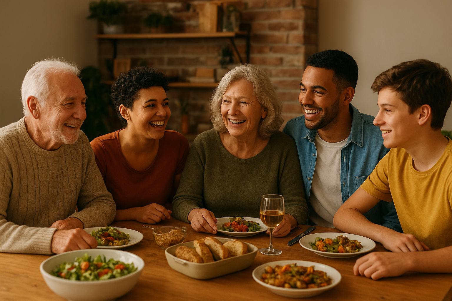 Cena familiar diversa